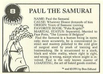 1991 NEC Press The Tick Test Set #8 Paul the Samurai Back