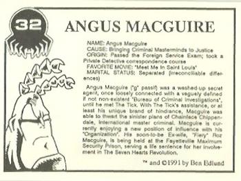 1991 NEC Press The Tick Test Set #32 Angus MacGuire Back