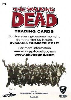 2012 Cryptozoic The Walking Dead Comic Book #P1 The Walking Dead Comic Book Back