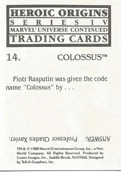 1988 Comic Images Marvel Universe IV Heroic Origins #14 Colossus Back