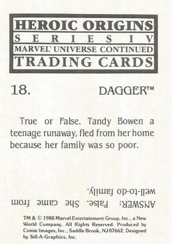1988 Comic Images Marvel Universe IV Heroic Origins #18 Dagger Back