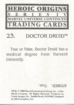 1988 Comic Images Marvel Universe IV Heroic Origins #23 Dr. Druid Back