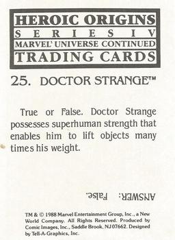 1988 Comic Images Marvel Universe IV Heroic Origins #25 Dr. Strange Back