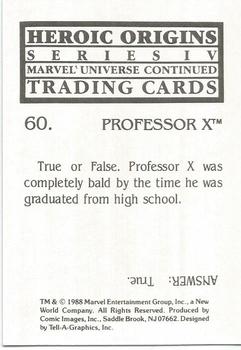 1988 Comic Images Marvel Universe IV Heroic Origins #60 Professor X Back