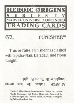 1988 Comic Images Marvel Universe IV Heroic Origins #62 Punisher Back