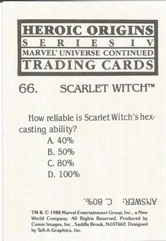 1988 Comic Images Marvel Universe IV Heroic Origins #66 Scarlet Witch Back