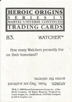 1988 Comic Images Marvel Universe IV Heroic Origins #83 Watcher Back