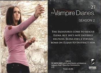 2013 Cryptozoic The Vampire Diaries Season 2 #27 Elena's Rescue Back