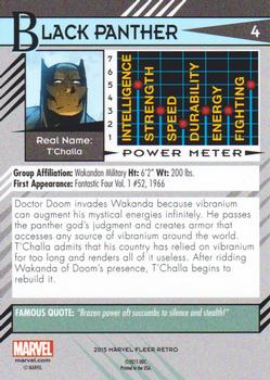 2015 Fleer Retro Marvel #4 Black Panther Back