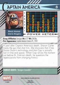 2015 Fleer Retro Marvel #8 Captain America Back