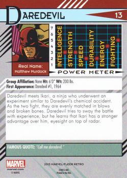 2015 Fleer Retro Marvel #13 Daredevil Back