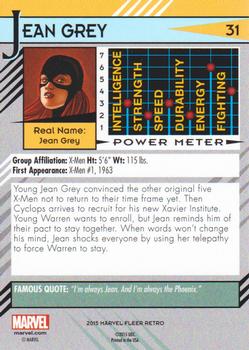 2015 Fleer Retro Marvel #31 Jean Grey Back
