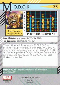2015 Fleer Retro Marvel #33 M.O.D.O.K. Back