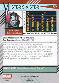 2015 Fleer Retro Marvel #39 Mister Sinister Back