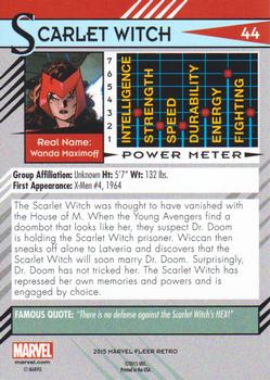 2015 Fleer Retro Marvel #44 Scarlet Witch Back
