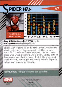 2015 Fleer Retro Marvel #47 Spider-Man Back