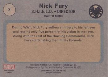 2015 Fleer Retro Marvel - 1982 Fleer #2 Nick Fury Back