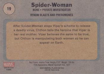 2015 Fleer Retro Marvel - 1982 Fleer #19 Spider-Woman Back