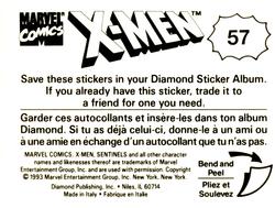 1993 Diamond X-Men Animated Series Stickers #57 NA Back