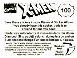 1993 Diamond X-Men Animated Series Stickers #100 NA Back