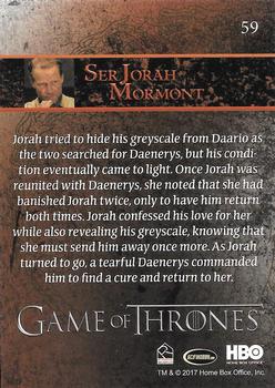 2017 Rittenhouse Game of Thrones Season 6 #59 Ser Jorah Mormont Back