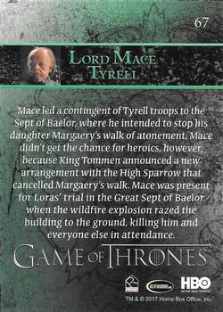 2017 Rittenhouse Game of Thrones Season 6 #67 Lord Mace Tyrell Back