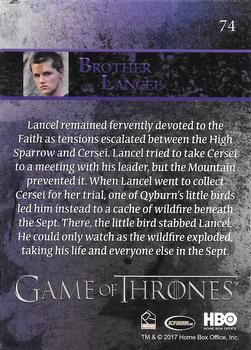 2017 Rittenhouse Game of Thrones Season 6 #74 Brother Lancel Back
