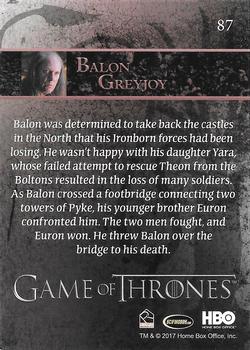 2017 Rittenhouse Game of Thrones Season 6 #87 Balon Greyjoy Back