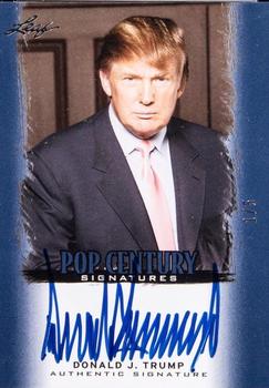 2012 Leaf Pop Century Signatures - Blue #BA-DT1 Donald J. Trump Front