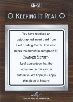 2012 Leaf Pop Century Signatures - Keeping It Real #KR-SE1 Shannon Elizabeth Back