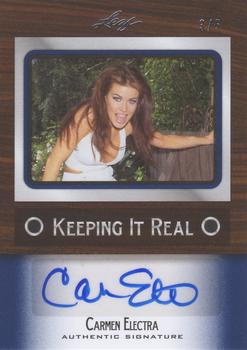 2012 Leaf Pop Century Signatures - Keeping It Real Blue #KR-CE1 Carmen Electra Front
