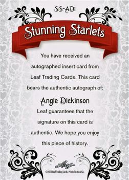2012 Leaf Pop Century Signatures - Stunning Starlets #SS-AD1 Angie Dickinson Back