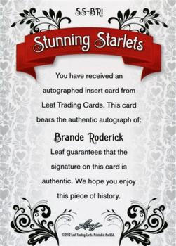2012 Leaf Pop Century Signatures - Stunning Starlets #SS-BR1 Brande Roderick Back