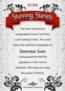 2012 Leaf Pop Century Signatures - Stunning Starlets #SS-DS1 Dominique Swain Back