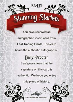 2012 Leaf Pop Century Signatures - Stunning Starlets #SS-EP1 Emily Procter Back