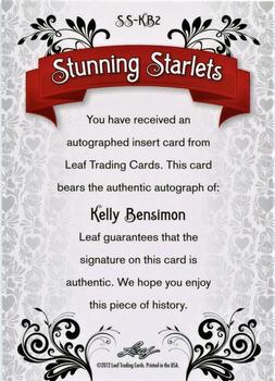 2012 Leaf Pop Century Signatures - Stunning Starlets #SS-KB2 Kelly Bensimon Back