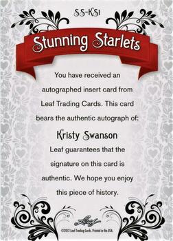 2012 Leaf Pop Century Signatures - Stunning Starlets #SS-KS1 Kristy Swanson Back