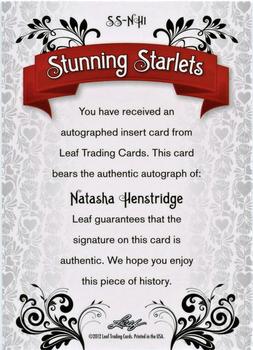 2012 Leaf Pop Century Signatures - Stunning Starlets #SS-NH1 Natasha Henstridge Back