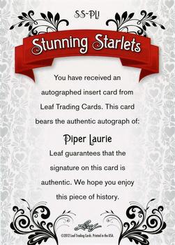 2012 Leaf Pop Century Signatures - Stunning Starlets #SS-PL1 Piper Laurie Back