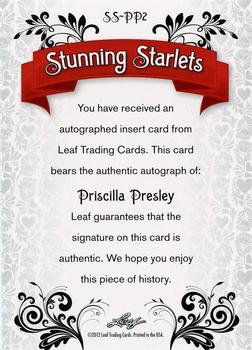 2012 Leaf Pop Century Signatures - Stunning Starlets #SS-PP2 Priscilla Presley Back
