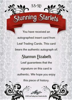 2012 Leaf Pop Century Signatures - Stunning Starlets #SS-SE1 Shannon Elizabeth Back