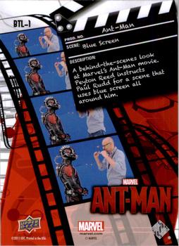 2015 Upper Deck Marvel Ant-Man - Behind the Lens #BTL-1 Blue Screen Back