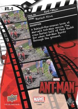 2015 Upper Deck Marvel Ant-Man - Behind the Lens #BTL-5 Buried Alive Back