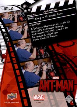 2015 Upper Deck Marvel Ant-Man - Behind the Lens #BTL-12 Keep a Straight Face Back
