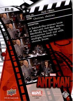2015 Upper Deck Marvel Ant-Man - Behind the Lens #BTL-16 Choices, Choices Back