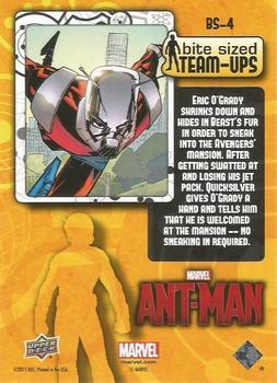 2015 Upper Deck Marvel Ant-Man - Bite Sized Team-Ups #BS-4 I am an Avenger #5 Back