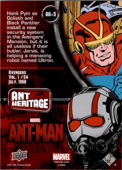 2015 Upper Deck Marvel Ant-Man - Ant Heritage #AH-5 Avengers #54 Back