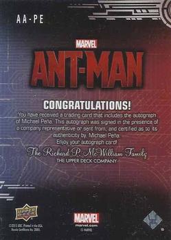 2015 Upper Deck Marvel Ant-Man - Blueprints Actor Autographs #AA-PE Michael Pena Back