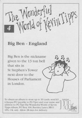 1997 Brooke Bond The Wonderful World of Kevin Tipps #4 Big Ben Back