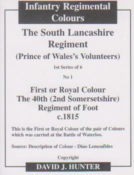2007 Regimental Colours : The South Lancashire Regiment (The Prince of Wales's Volunteers) #1 First or Royal Colour 40th Foot c.1815 Back